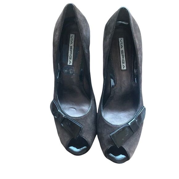 VIA SPIGA Heels, Brown Suede Size 6 - Picture 4 of 6